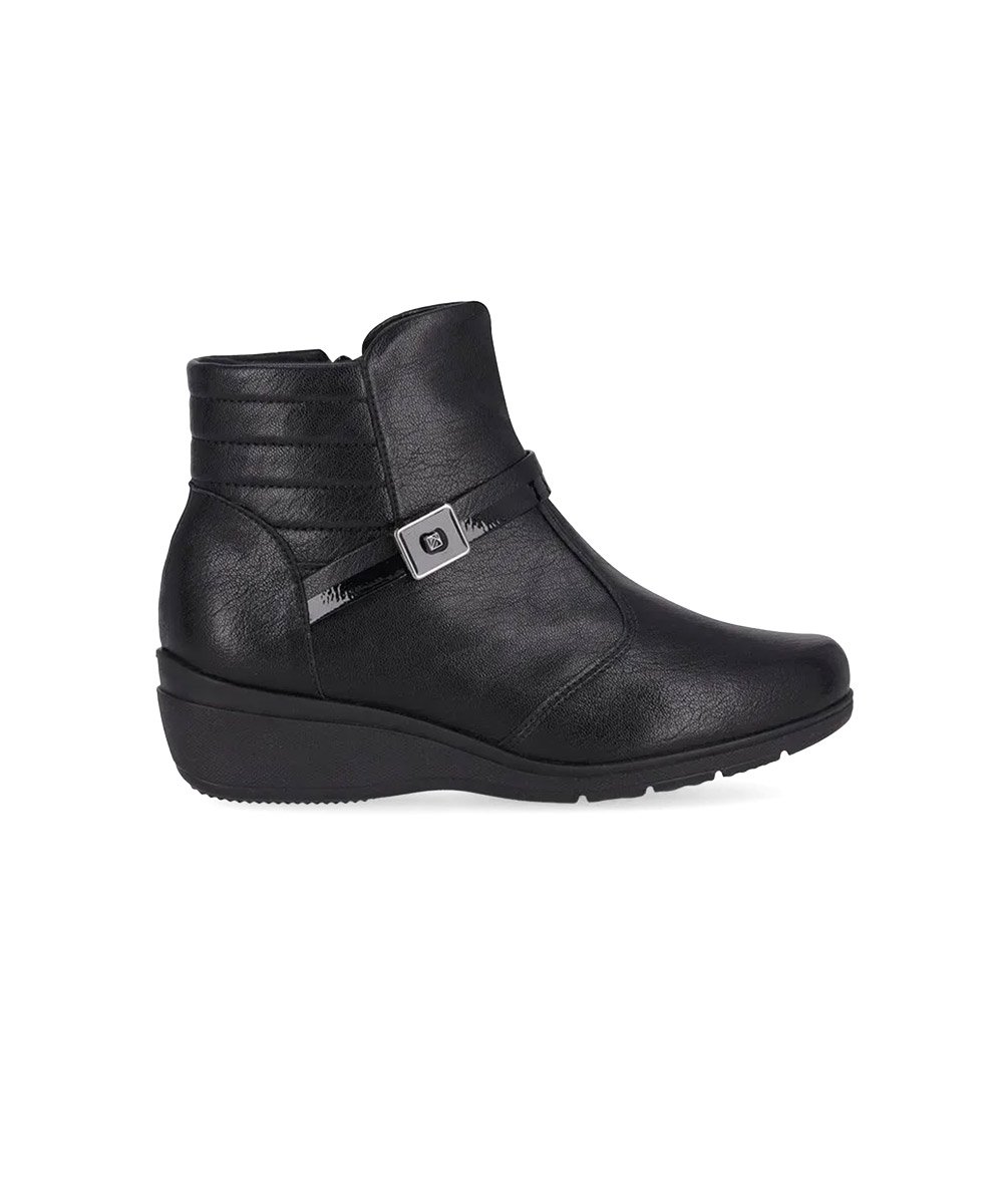 Bota Cano Curto Piccadilly Anabela Médio Preto