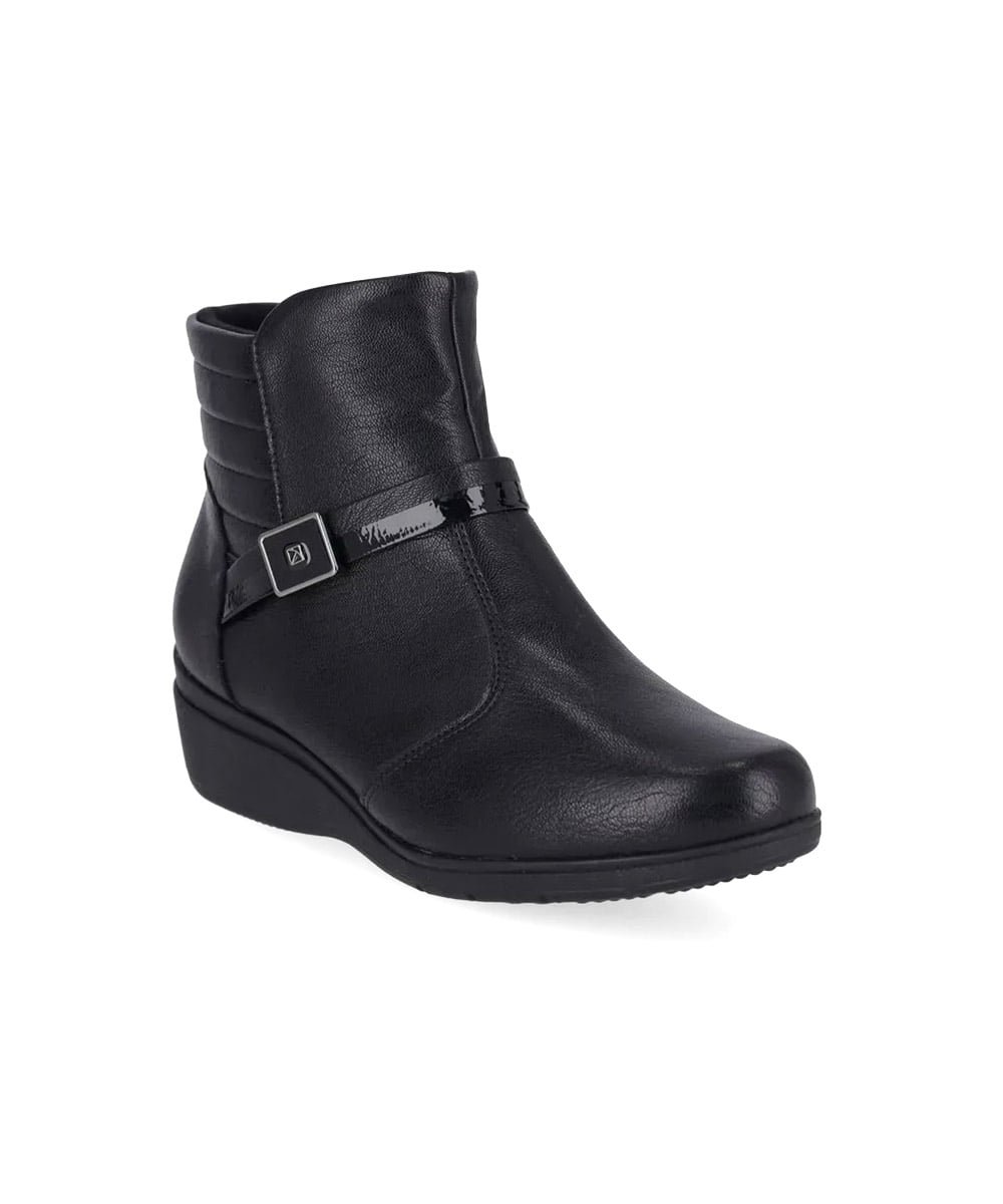 Bota Cano Curto Piccadilly Anabela Médio Preto Preto 3