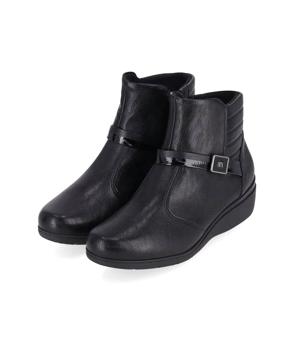 Bota Cano Curto Piccadilly Anabela Médio Preto Preto 5