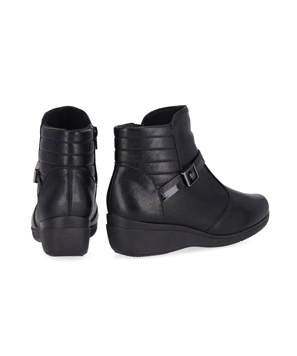 Bota Cano Curto Piccadilly Anabela Médio Preto Preto 6