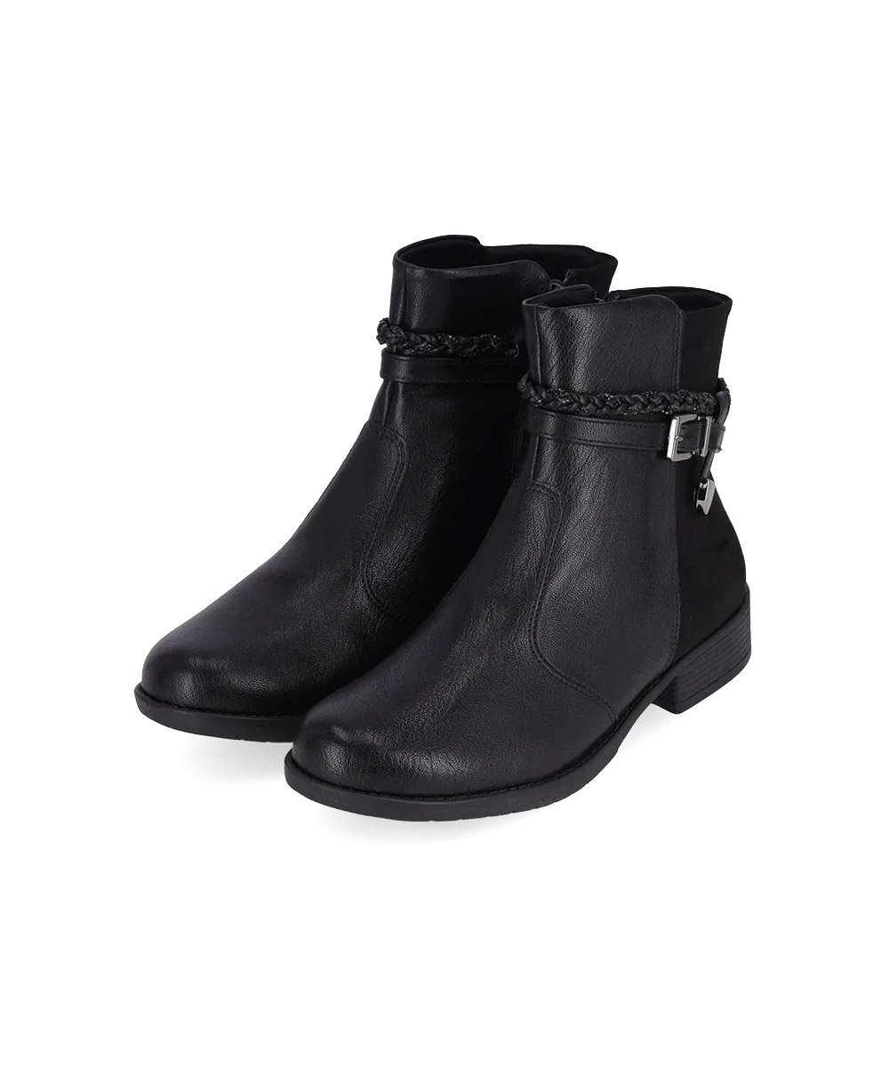 Bota Cano Curto Piccadilly Leci Salto Baixo Preto Preto 4