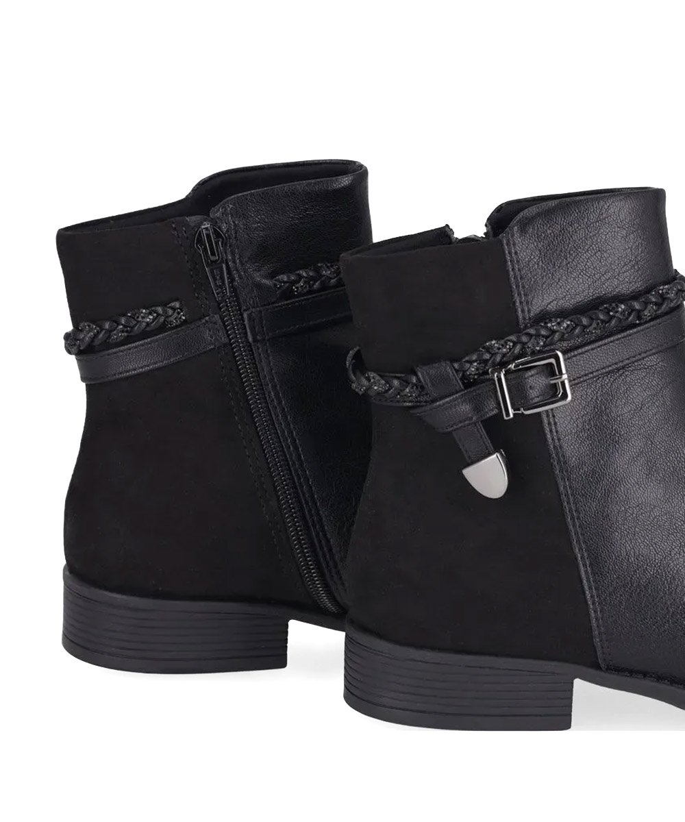 Bota Cano Curto Piccadilly Leci Salto Baixo Preto Preto 5