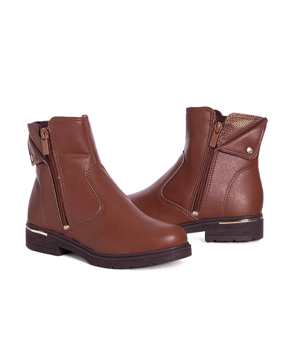 Bota Cano Curto Pink Cats Infantil Marrom Marrom 4