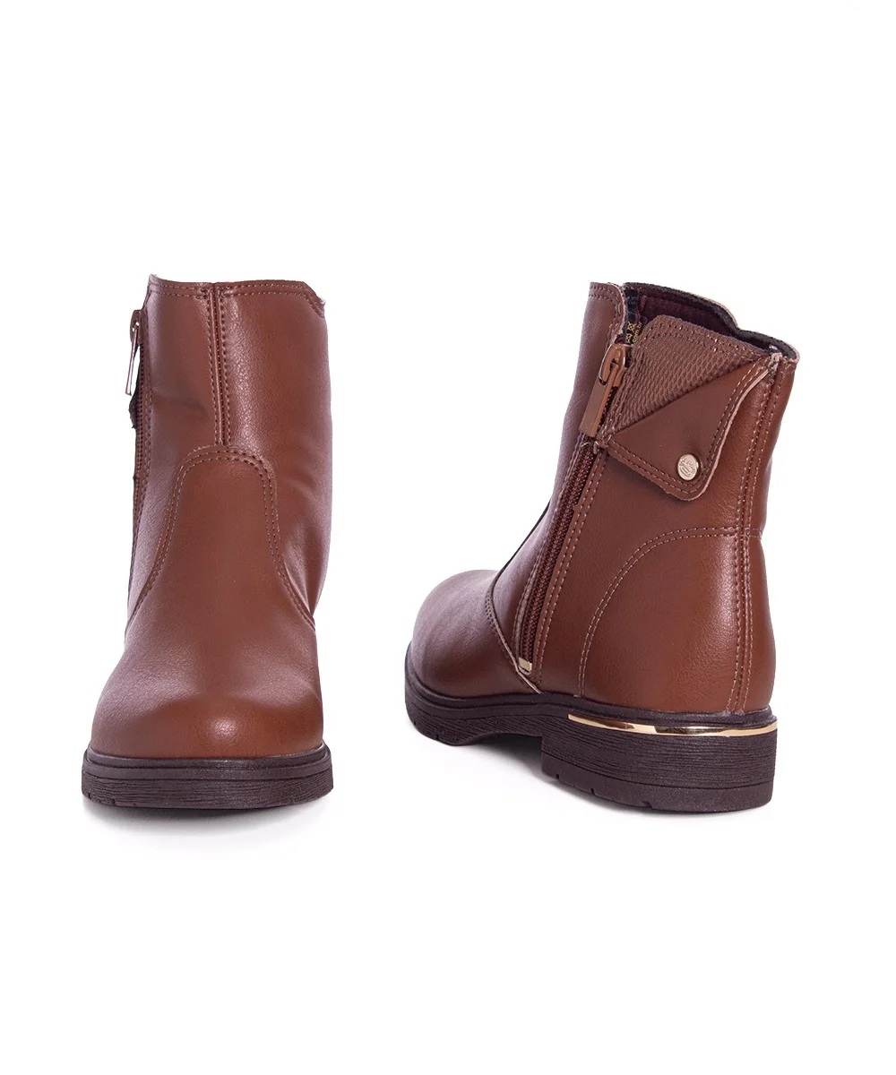 Bota Cano Curto Pink Cats Infantil Marrom Marrom 5