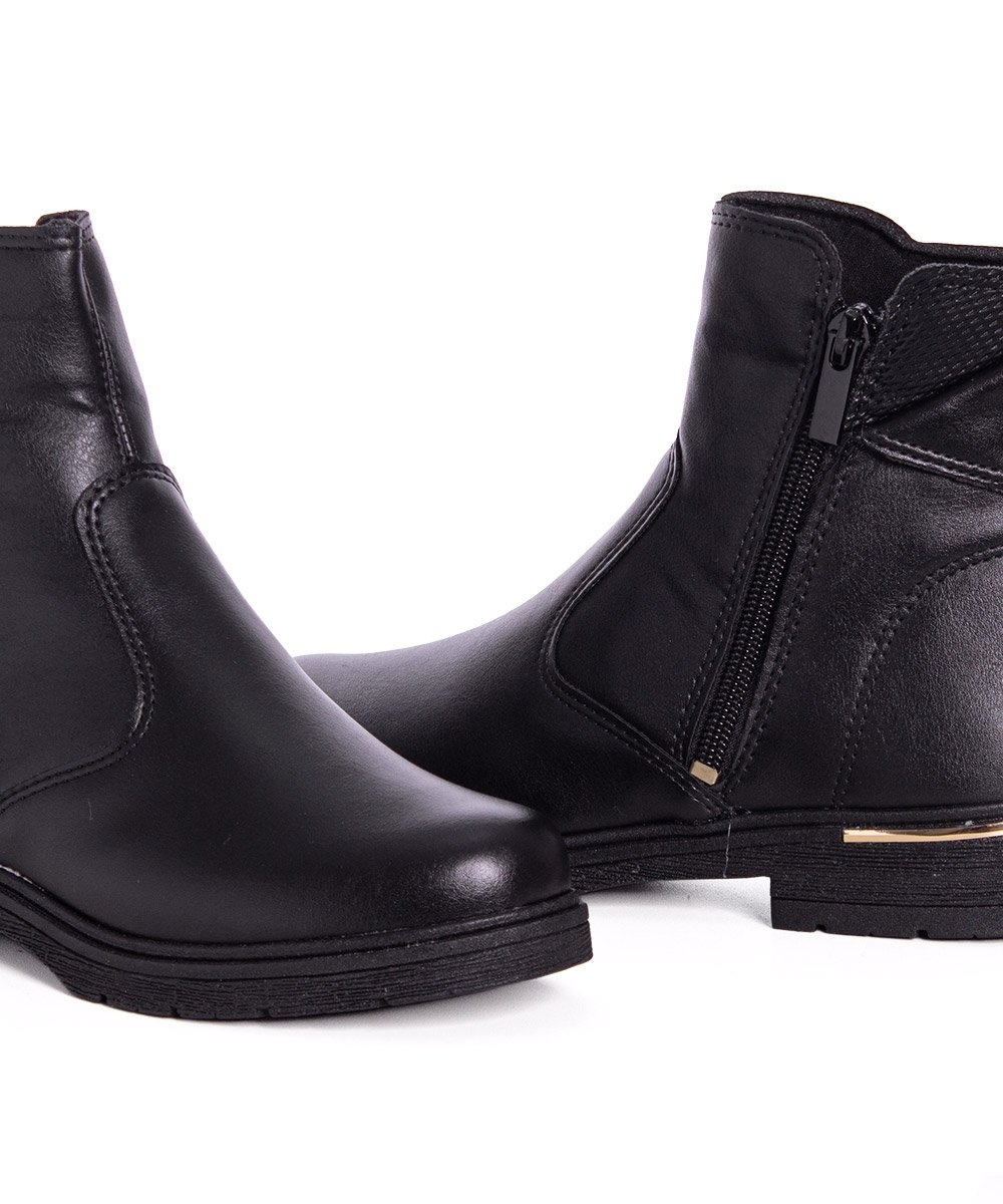 Bota Cano Curto Pink Cats Infantil Preto Preto 4