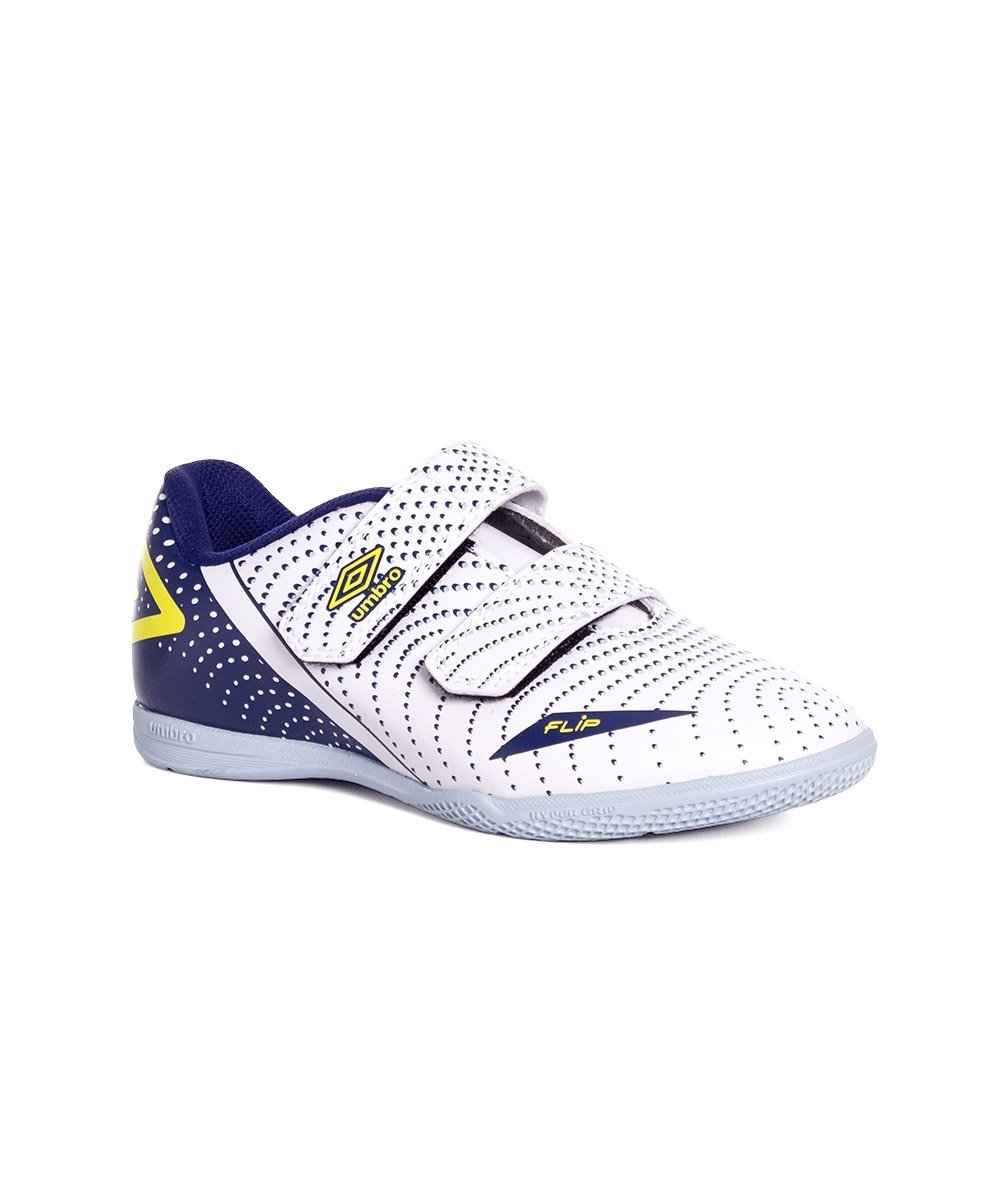 Chuteira Futsal Umbro Flip Kids U07fb00193 Branco/Azul Branco 2