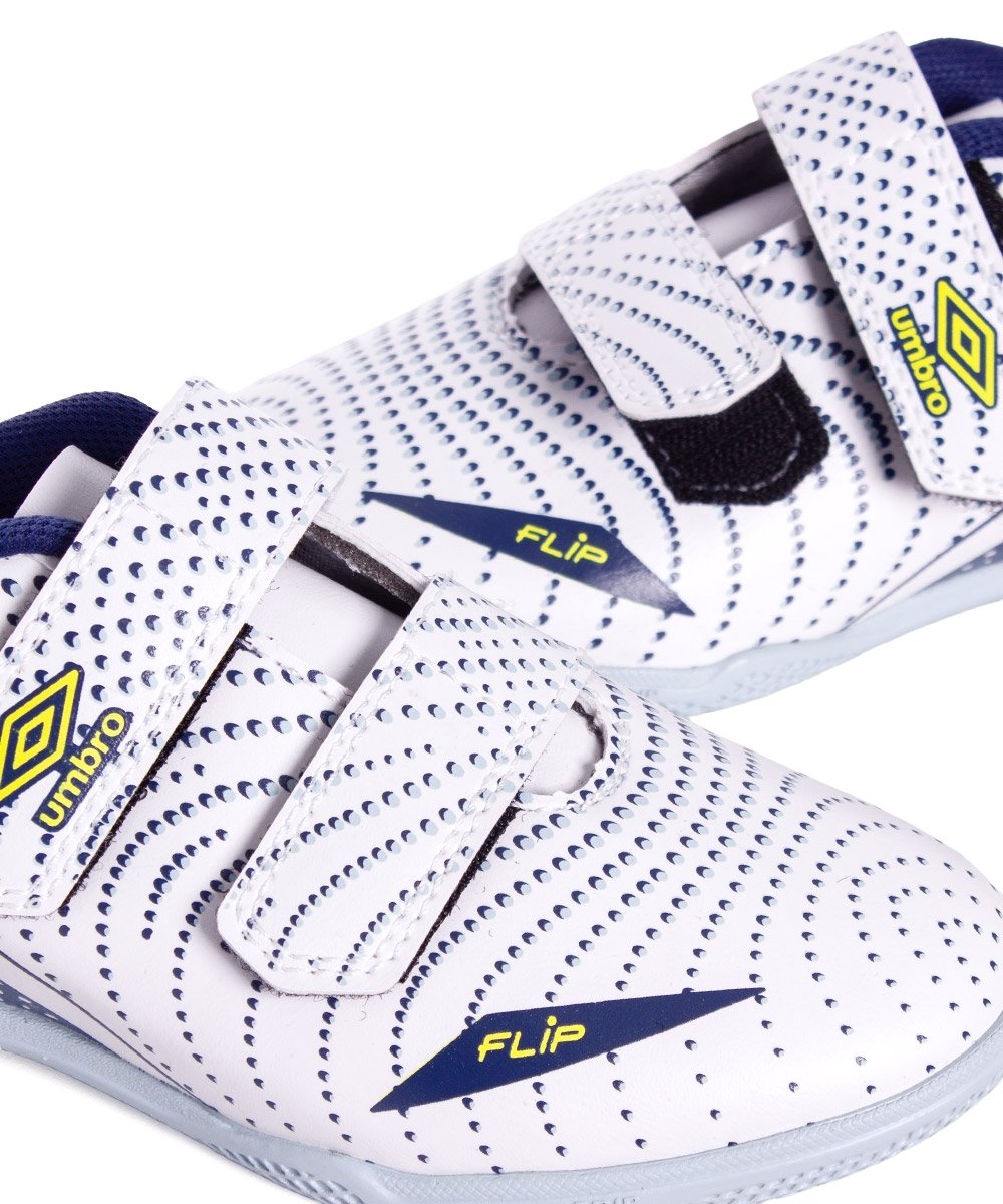 Chuteira Futsal Umbro Flip Kids U07fb00193 Branco/Azul Branco 4