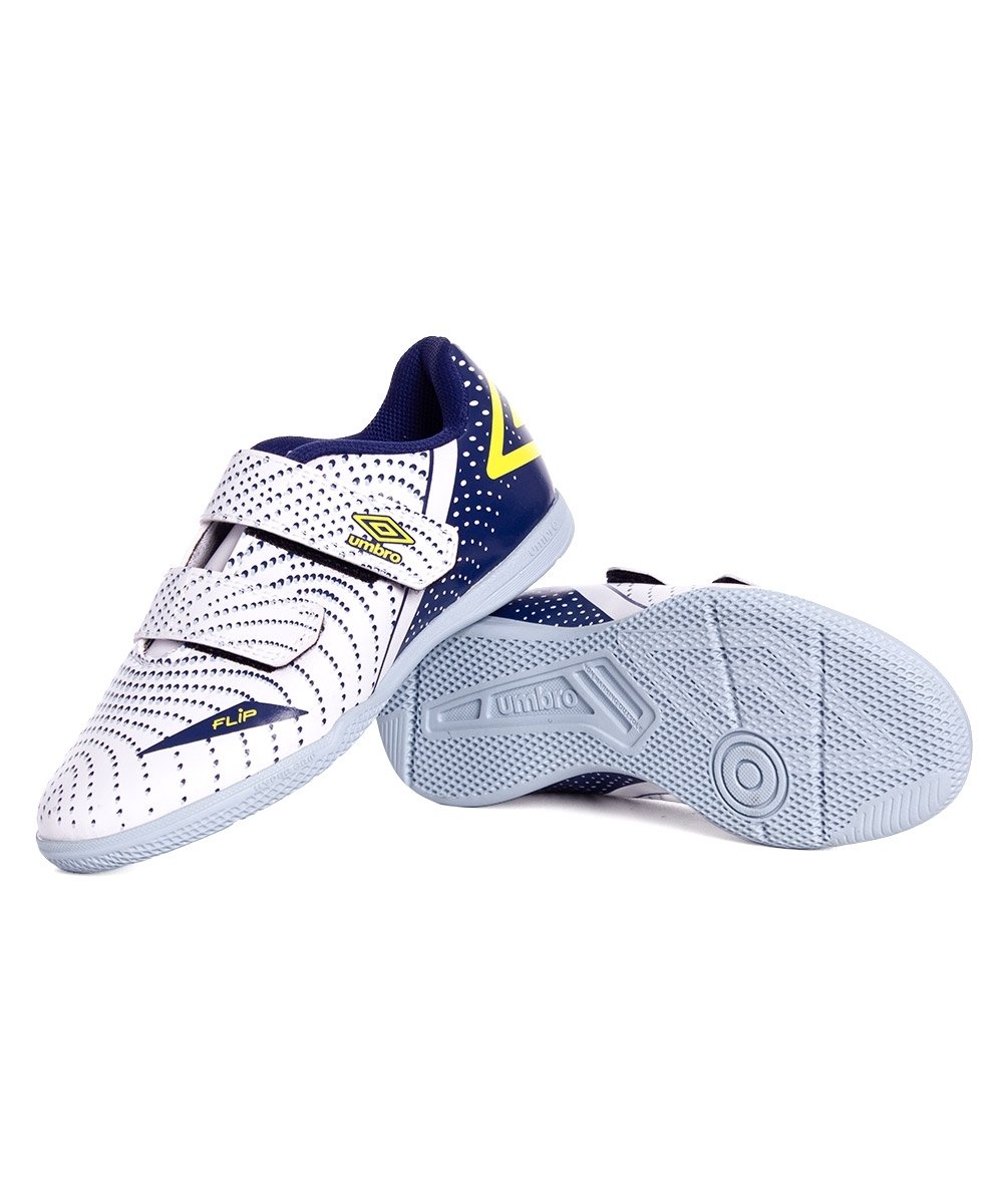 Chuteira Futsal Umbro Flip Kids U07fb00193 Branco/Azul Branco 5
