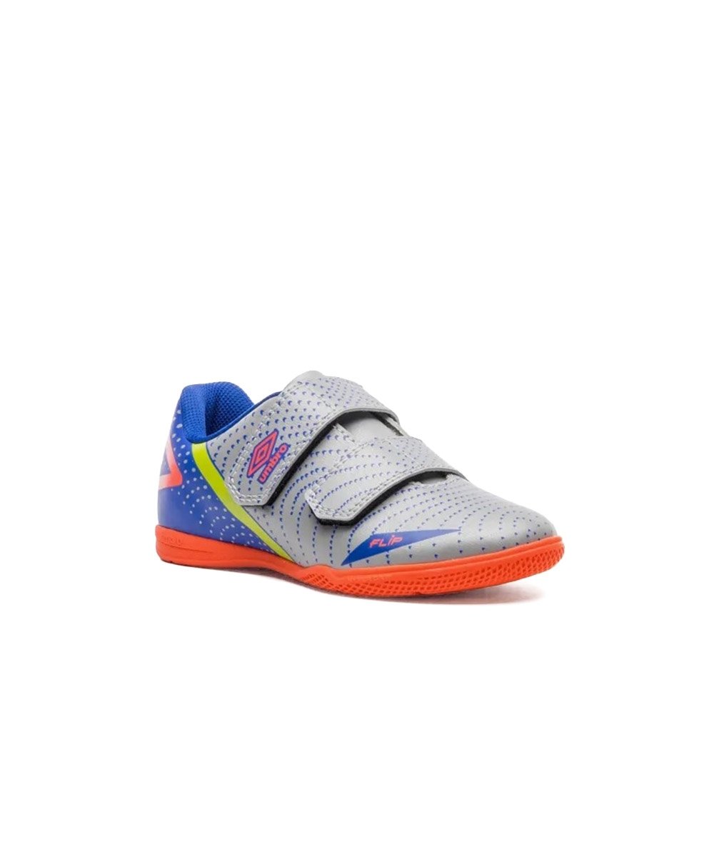 Chuteira Futsal Umbro Flip Kids U07fb00193 Cinza/Azul Cinza 3