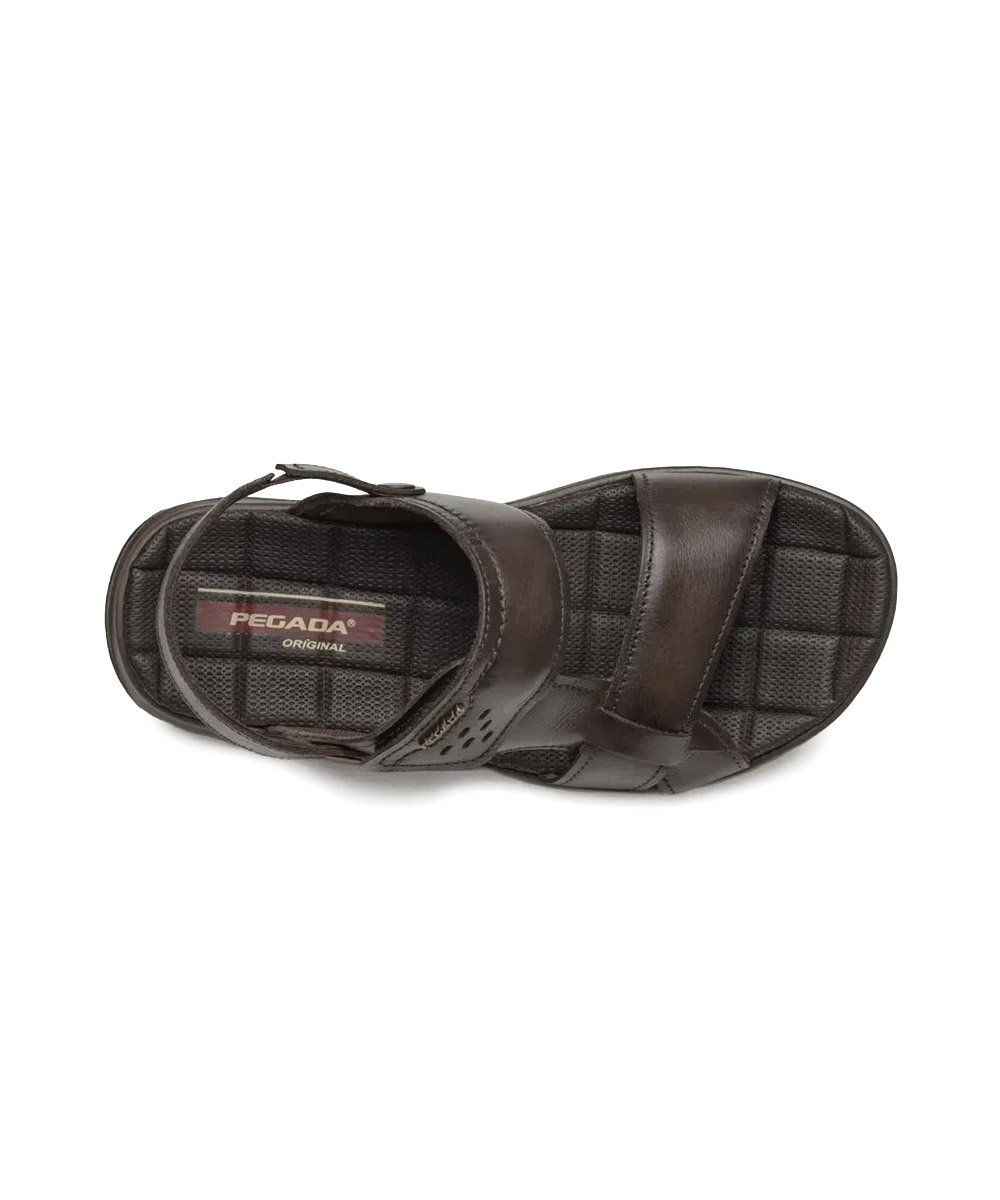 Sandália Pegada Masculina Couro Marrom Marrom 4