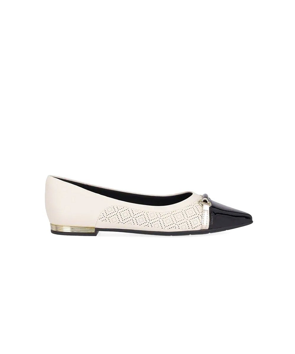 Sapatilha Bico Fino Piccadilly Ana Off White
