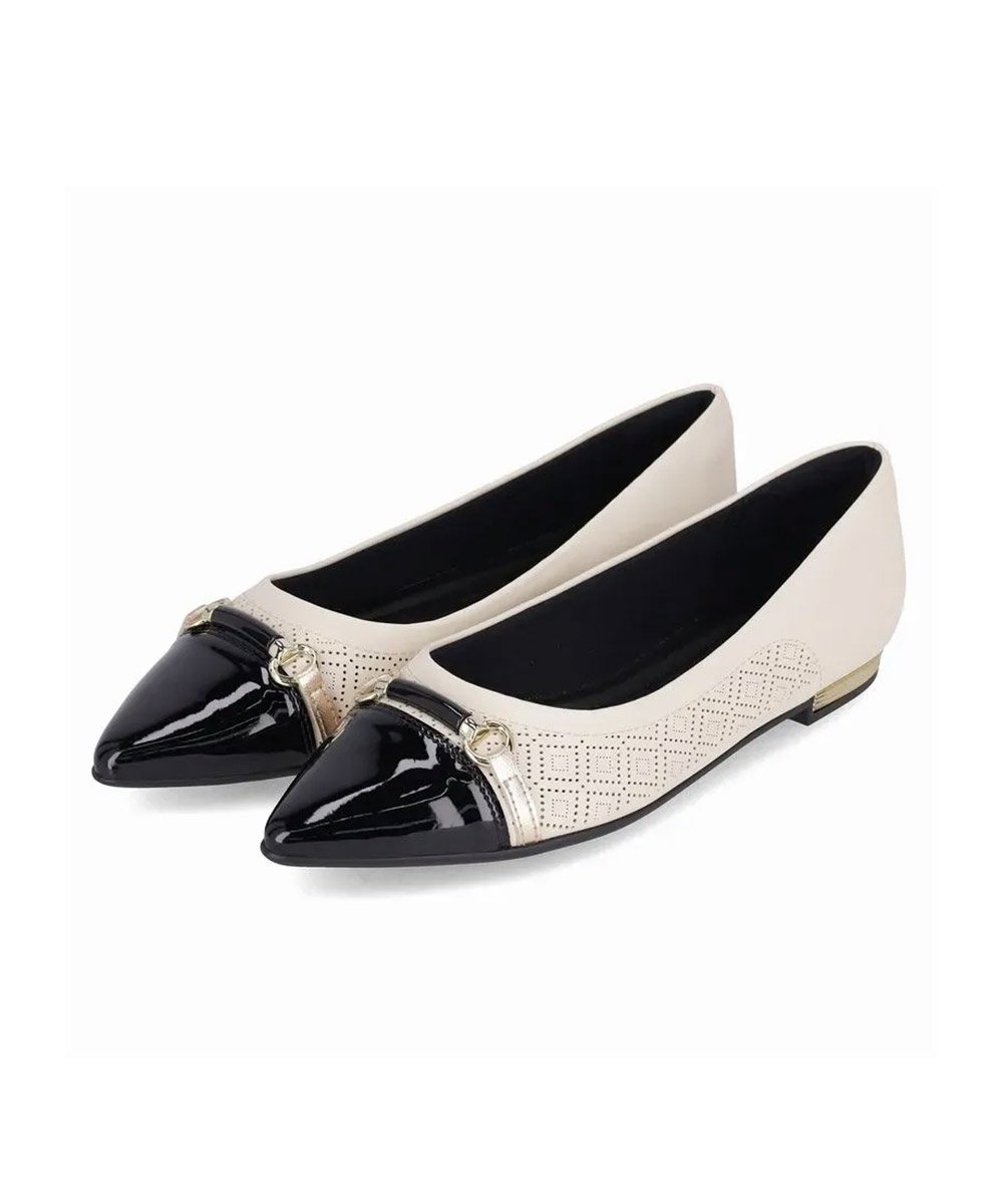 Sapatilha Bico Fino Piccadilly Ana Off White Branco 6