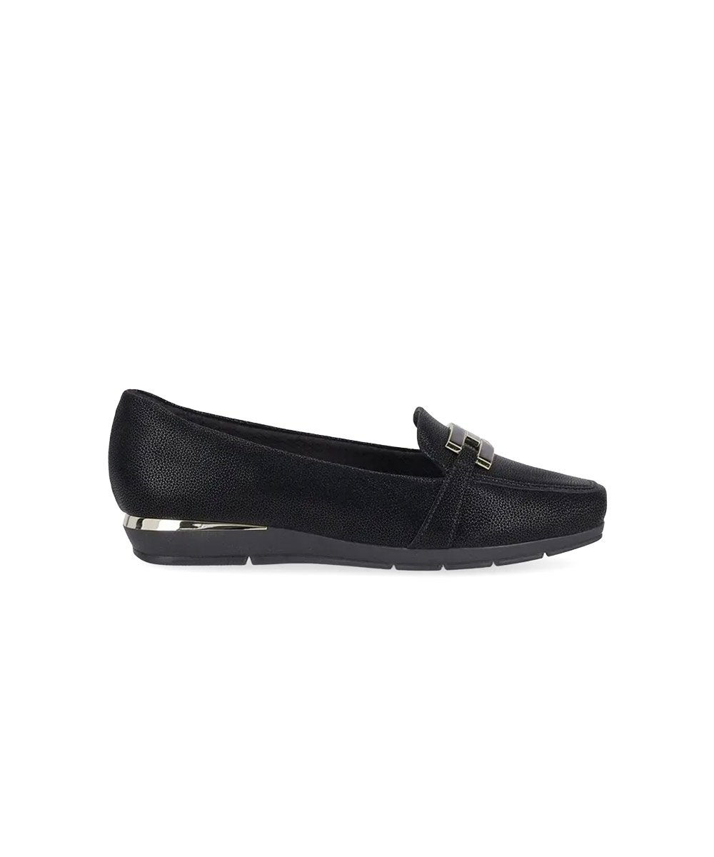 Sapato Loafer Piccadilly Fernanda Salto Baixo Preto