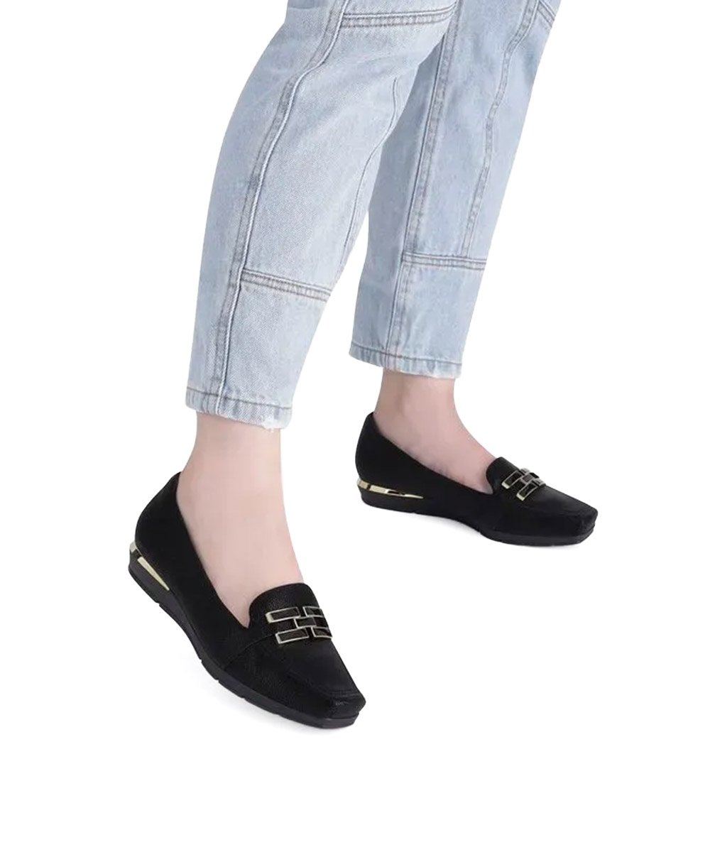 Sapato Loafer Piccadilly Fernanda Salto Baixo Preto Preto 2