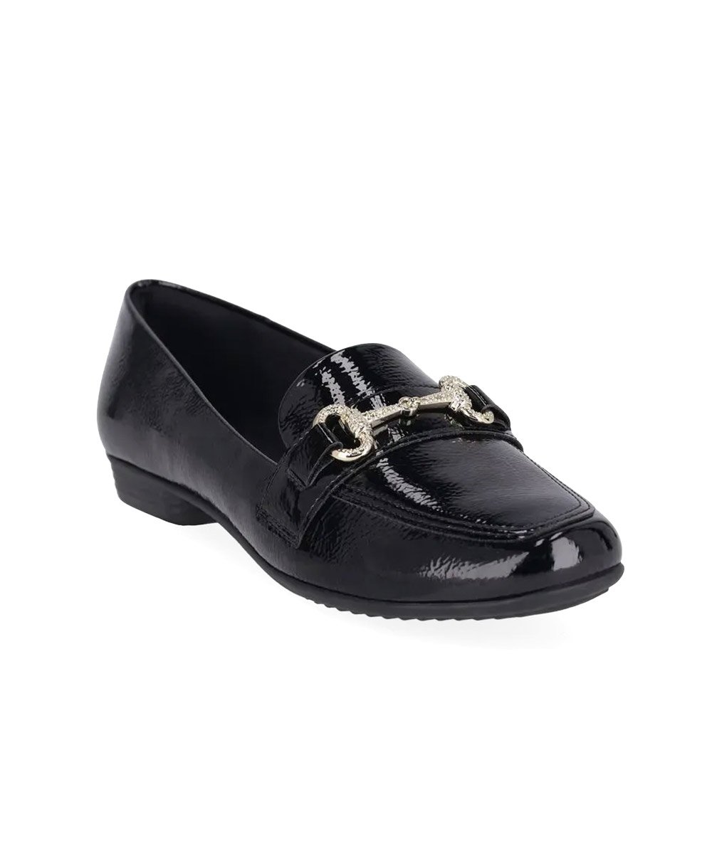 Sapato Loafer Piccadilly Raquel Salto Baixo Preto Preto 2