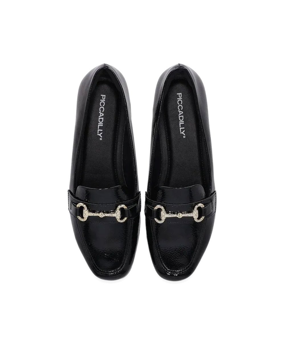 Sapato Loafer Piccadilly Raquel Salto Baixo Preto Preto 4