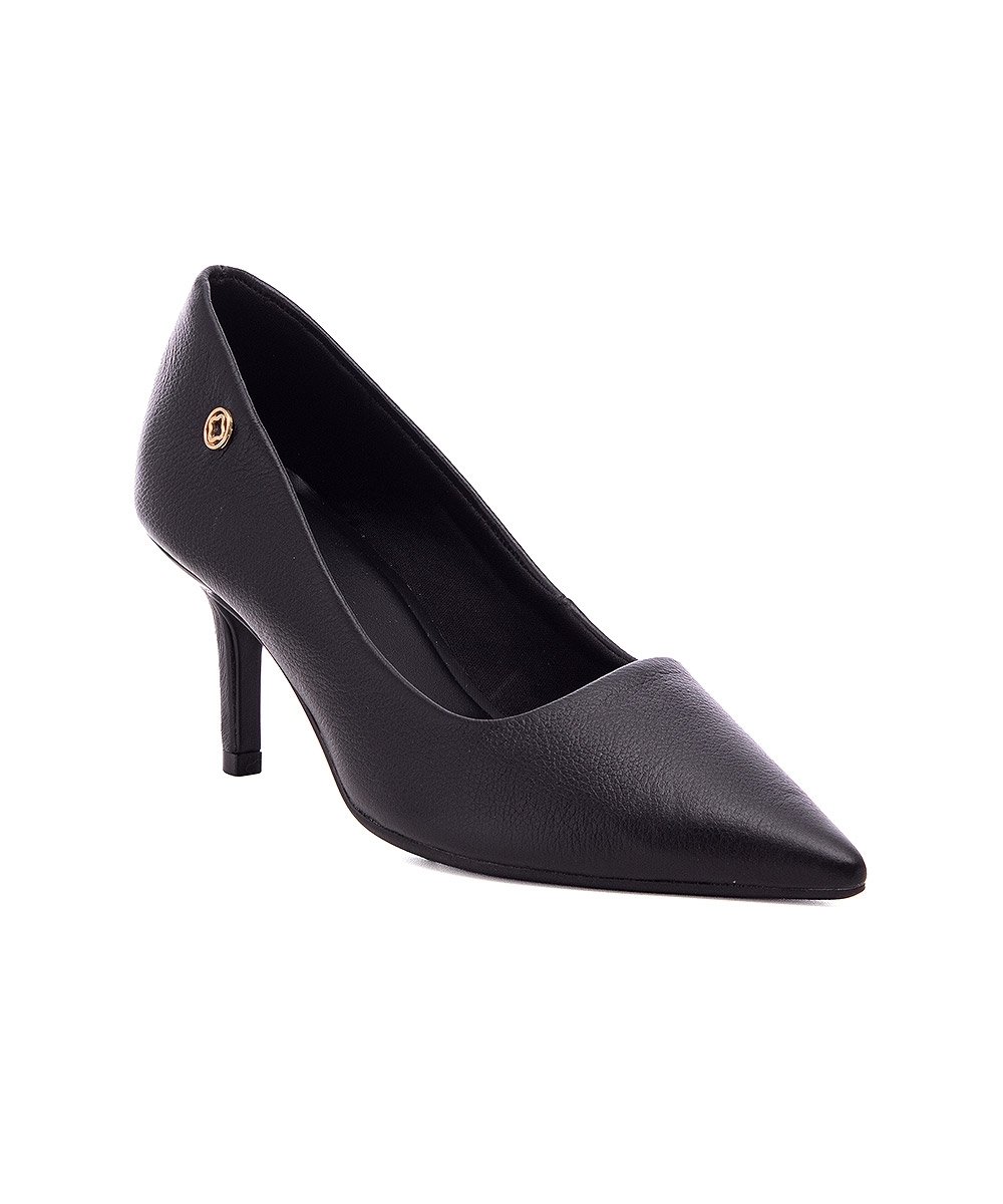 Sapato Scarpin Pixolé Salto Fino Couro Preto Preto 2