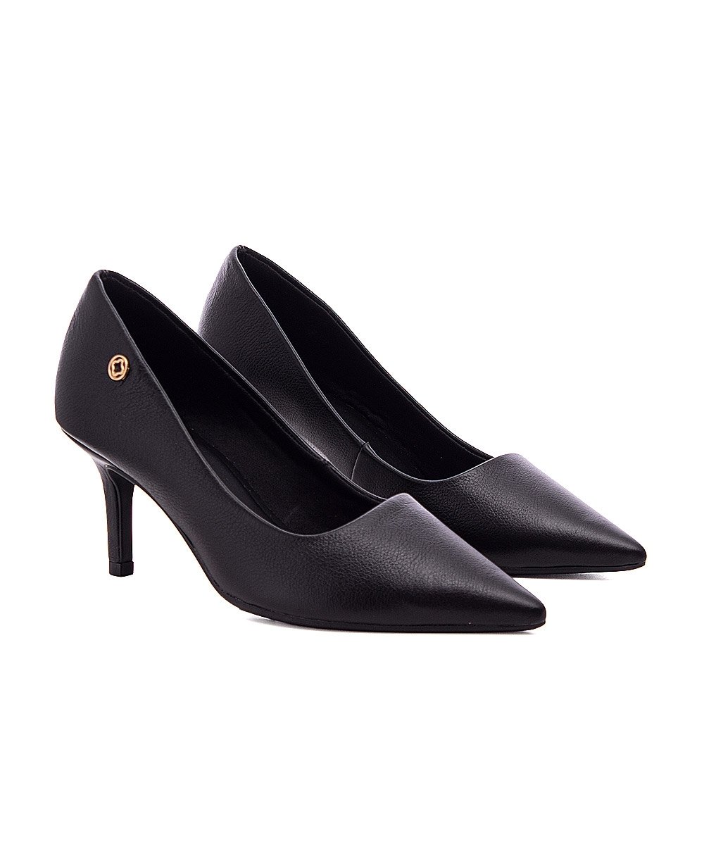 Sapato Scarpin Pixolé Salto Fino Couro Preto Preto 3