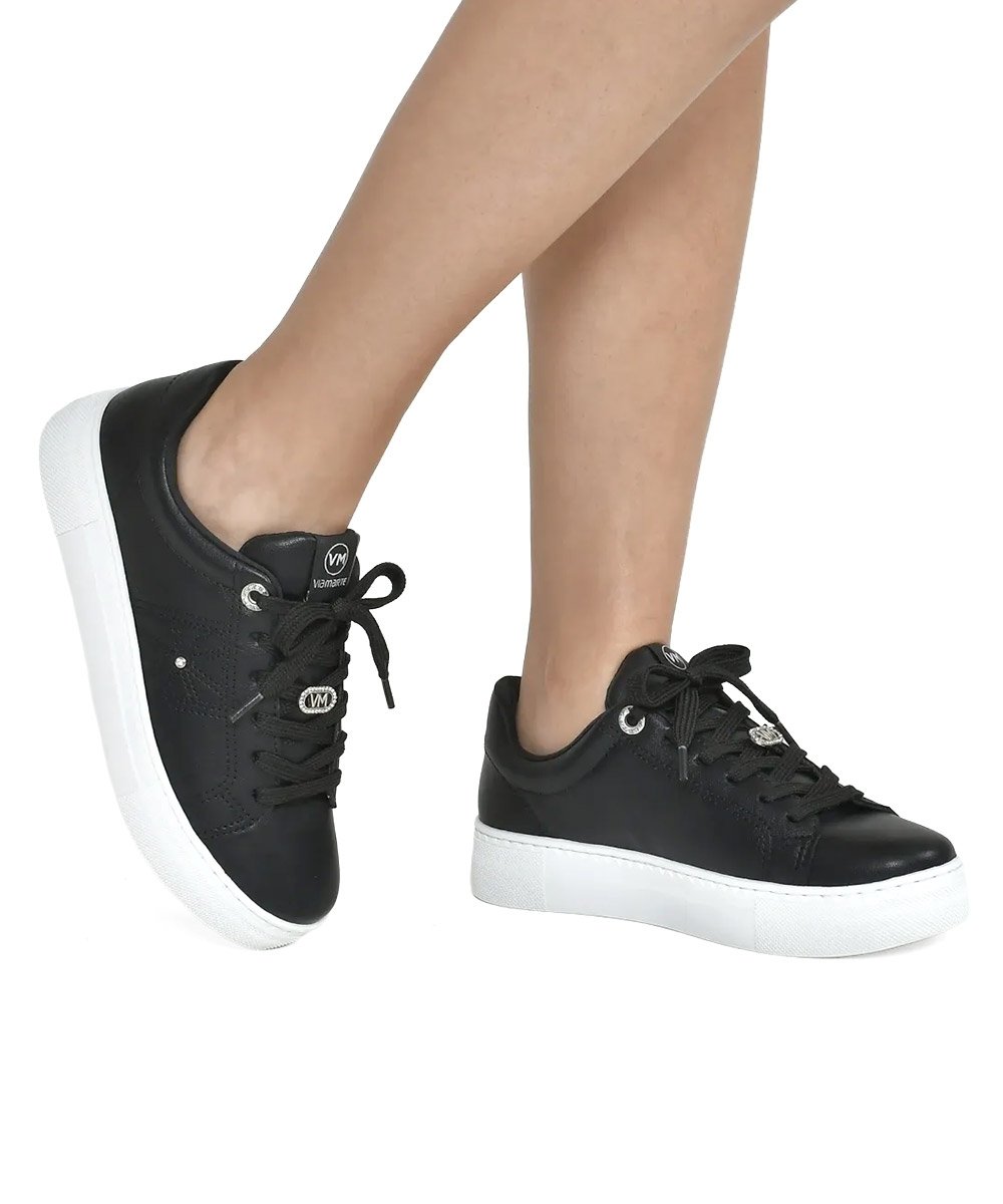 Tênis Feminino Via Marte Casual Preto Preto 2