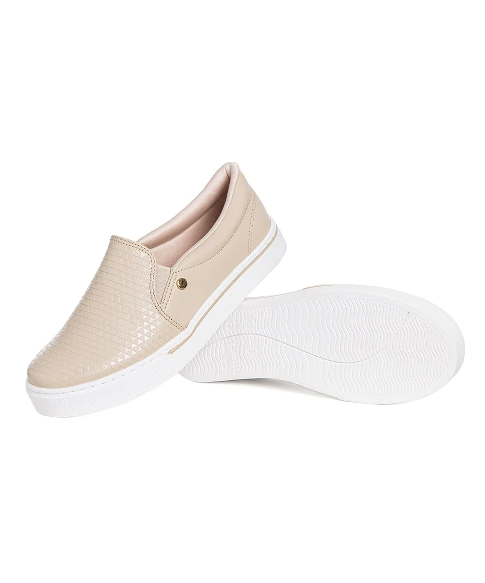 Tênis Feminino Via Marte Slip On Bege Bege 4