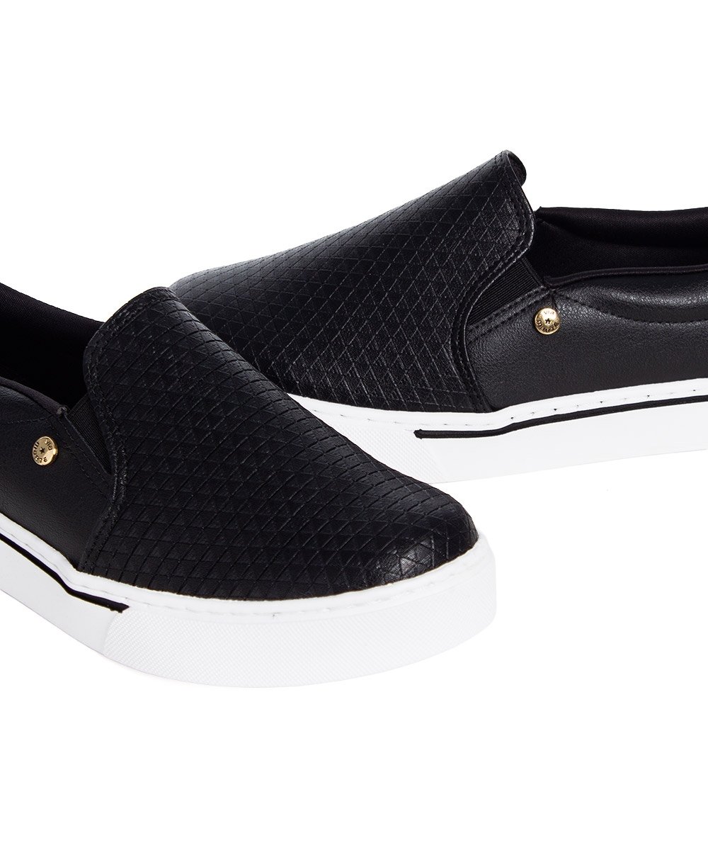 Tênis Feminino Via Marte Slip On Preto Preto 4