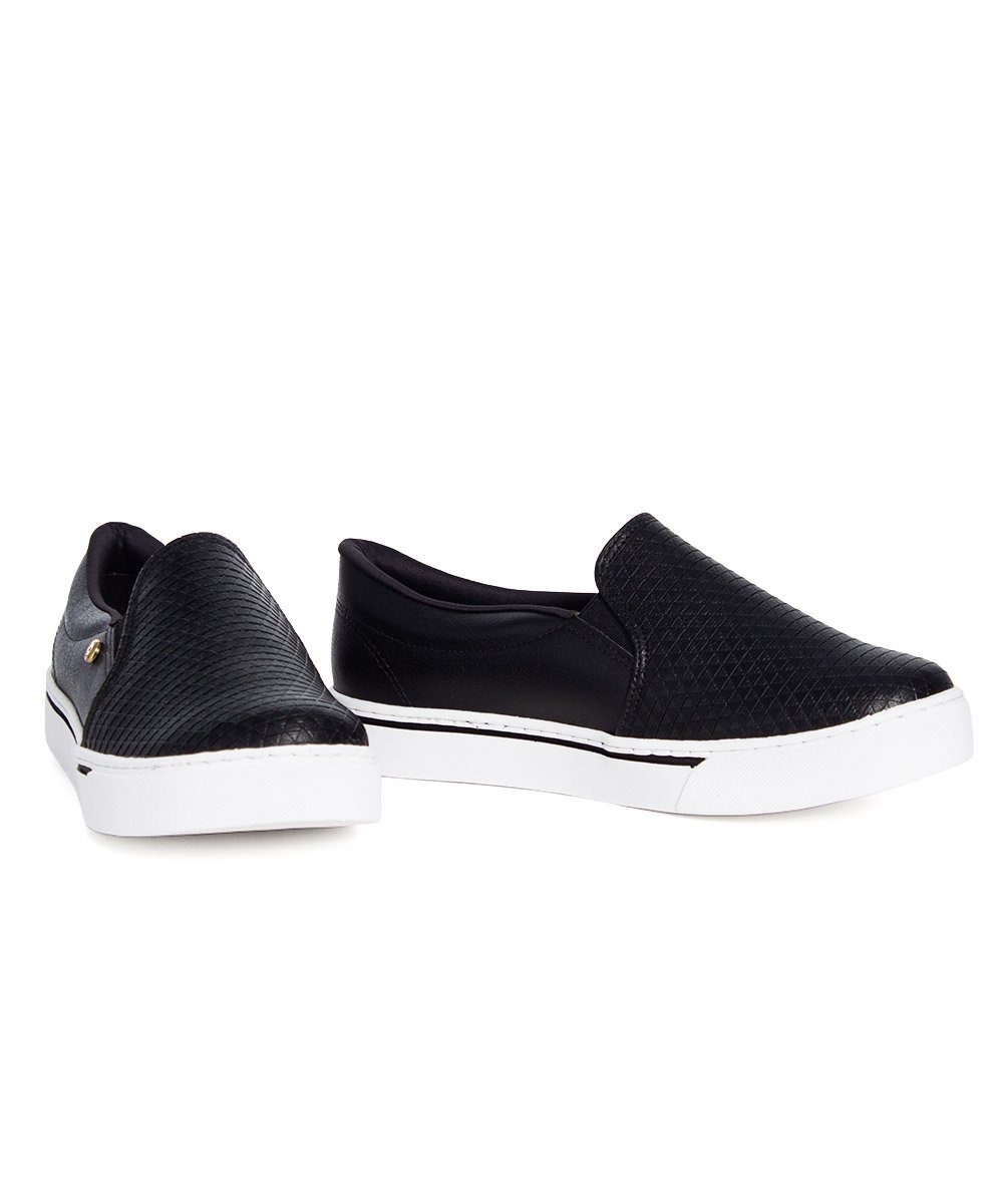 Tênis Feminino Via Marte Slip On Preto Preto 5