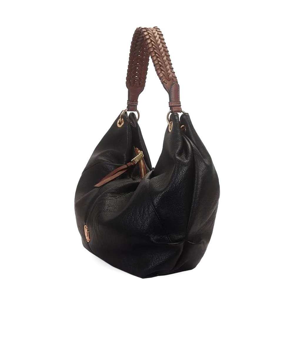Bolsa Hobo Wj Grande Alça Trançada Preto Preto 4