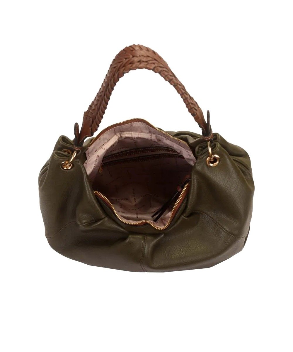 Bolsa Hobo Wj Grande Alça Trançada Verde Verde 5