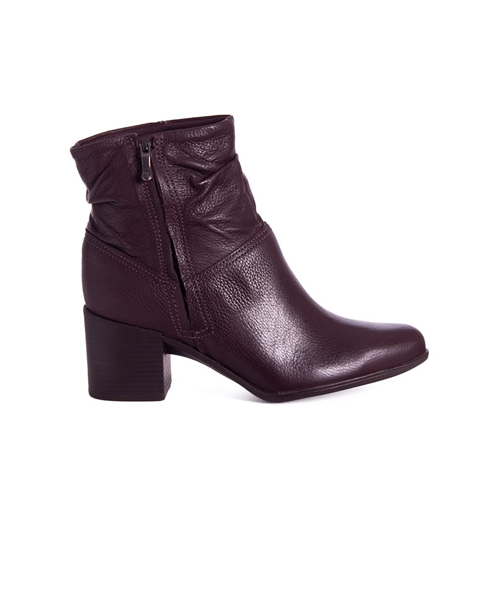 Bota Cano Curto Bottero Slouchy Couro Marrom