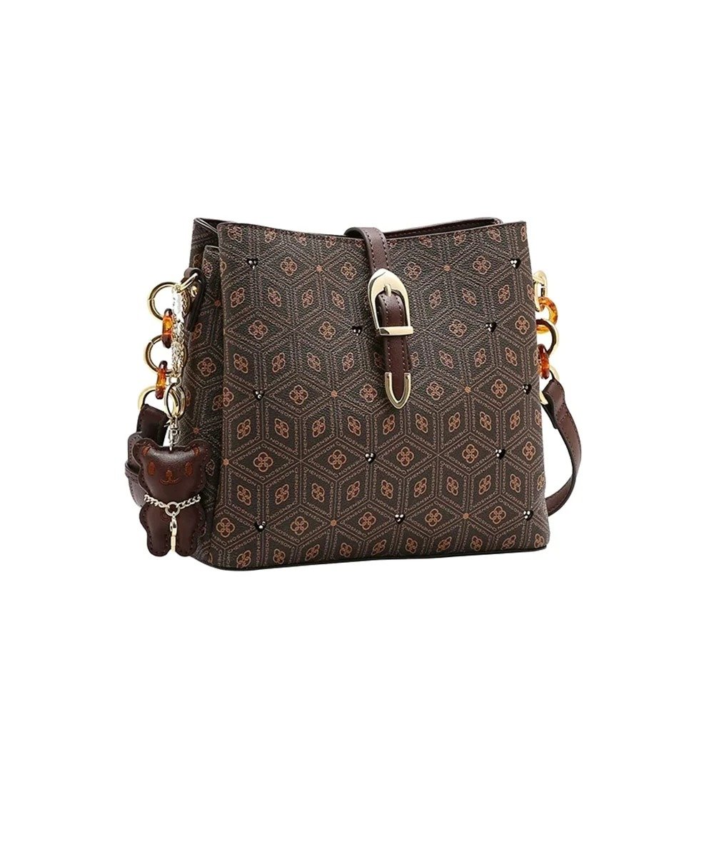 Bolsa Transversal Chenson Coração Cristal Café