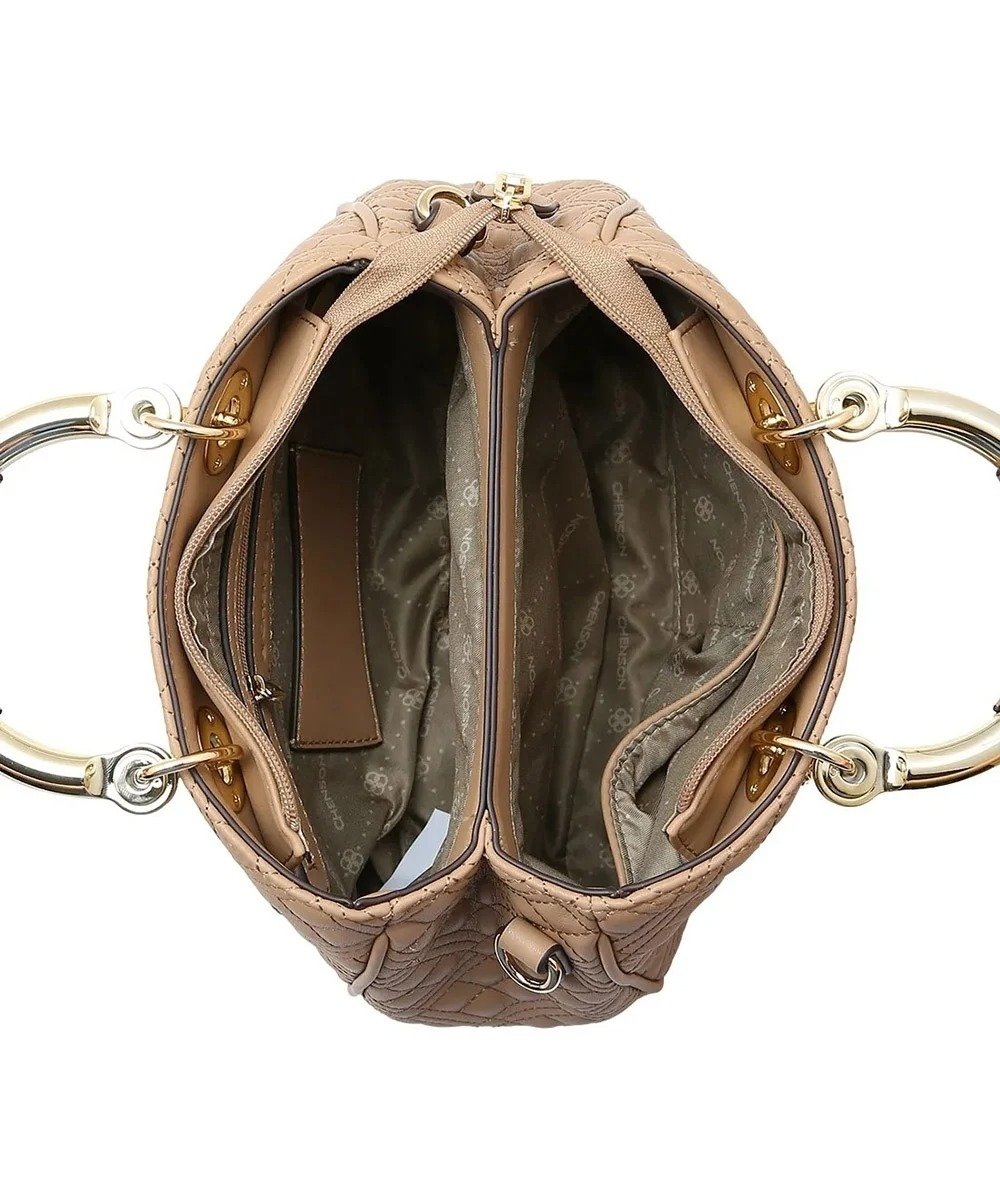 Bolsa Feminina Chenson Mão Matelassê Natural Bege 4