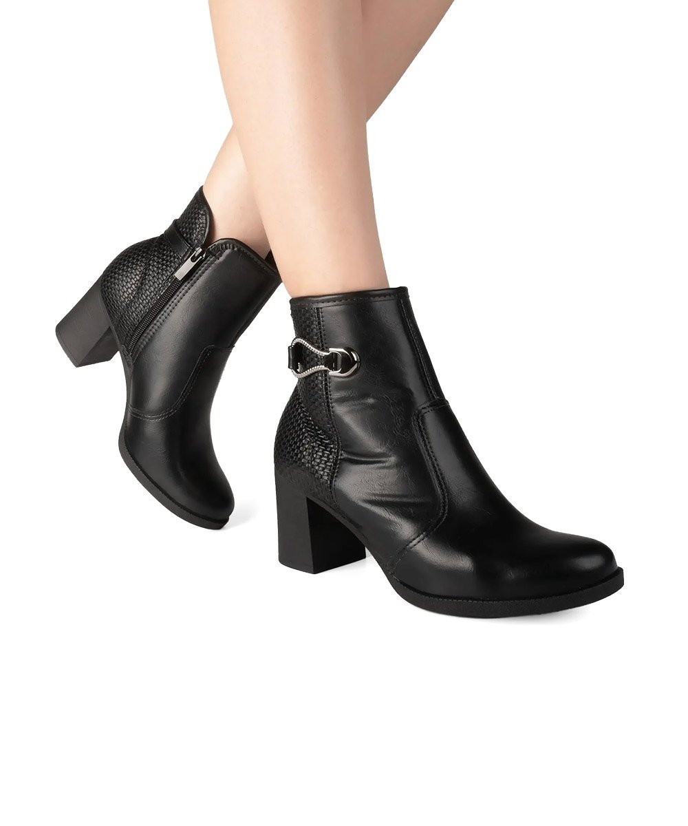 Bota Cano Curto Dakota Salto Bloco Preto Preto 2