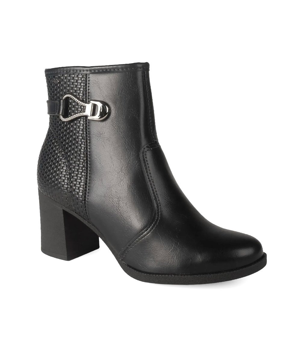 Bota Cano Curto Dakota Salto Bloco Preto Preto 4