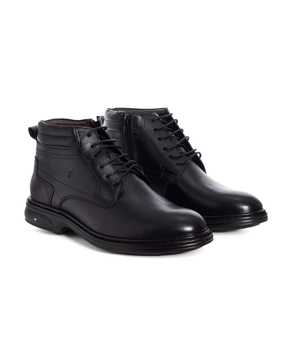 Bota Masculina Jota Pe 3d Evolution Couro Preto Preto 3