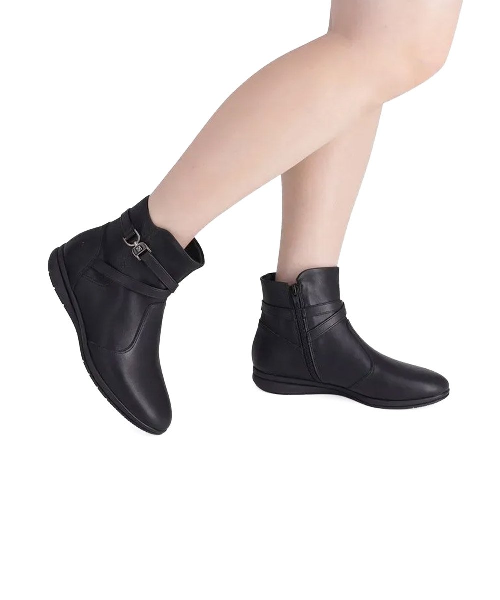 Bota Cano Curto Piccadilly Sandy Anabela Preto Preto 2
