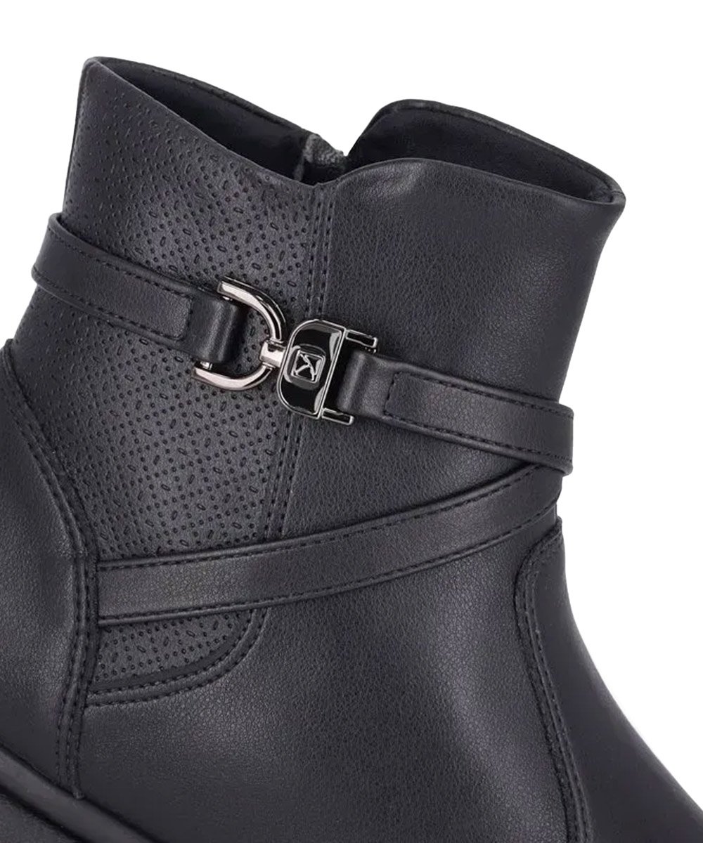 Bota Cano Curto Piccadilly Sandy Anabela Preto Preto 4