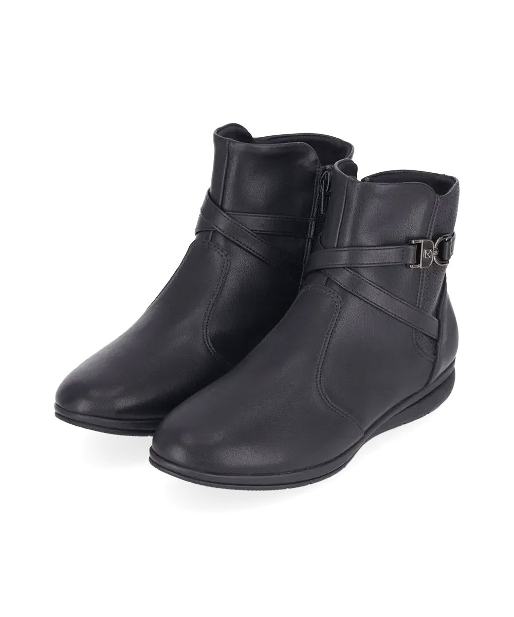 Bota Cano Curto Piccadilly Sandy Anabela Preto Preto 5