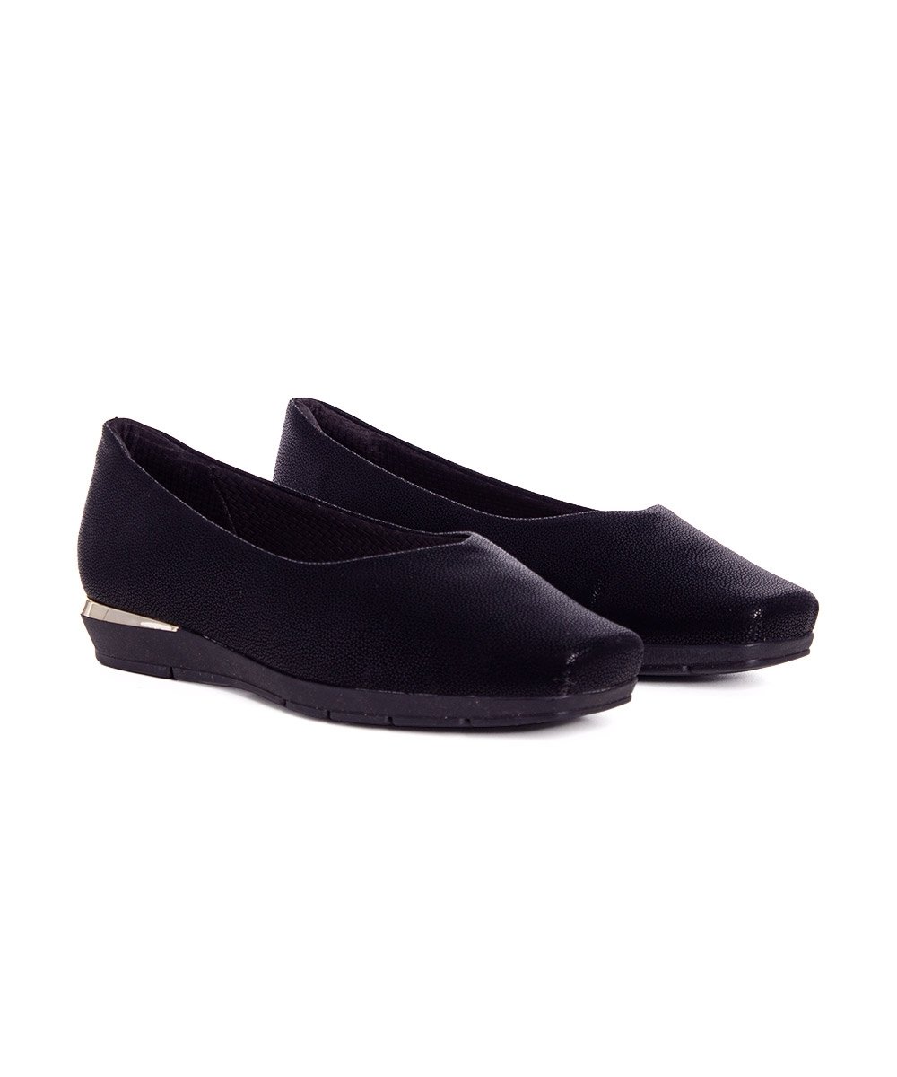 Sapatilha Piccadilly Fernanda Salto Baixo Preto Preto 3