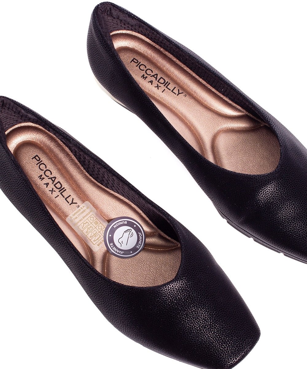 Sapatilha Piccadilly Fernanda Salto Baixo Preto Preto 4