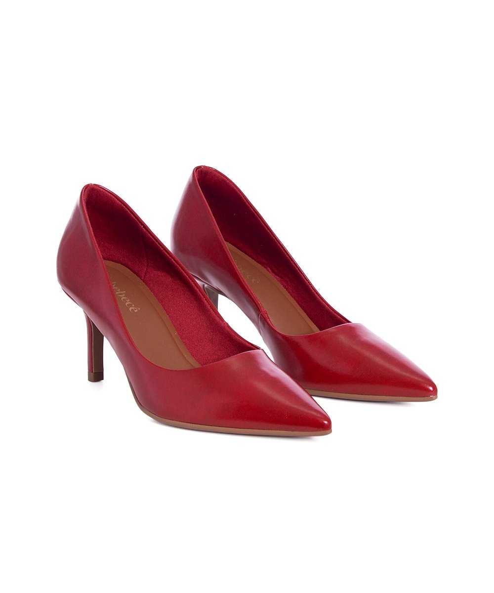 Scarpin Bebecê Salto Médio Fino Vermelho Vermelho 3