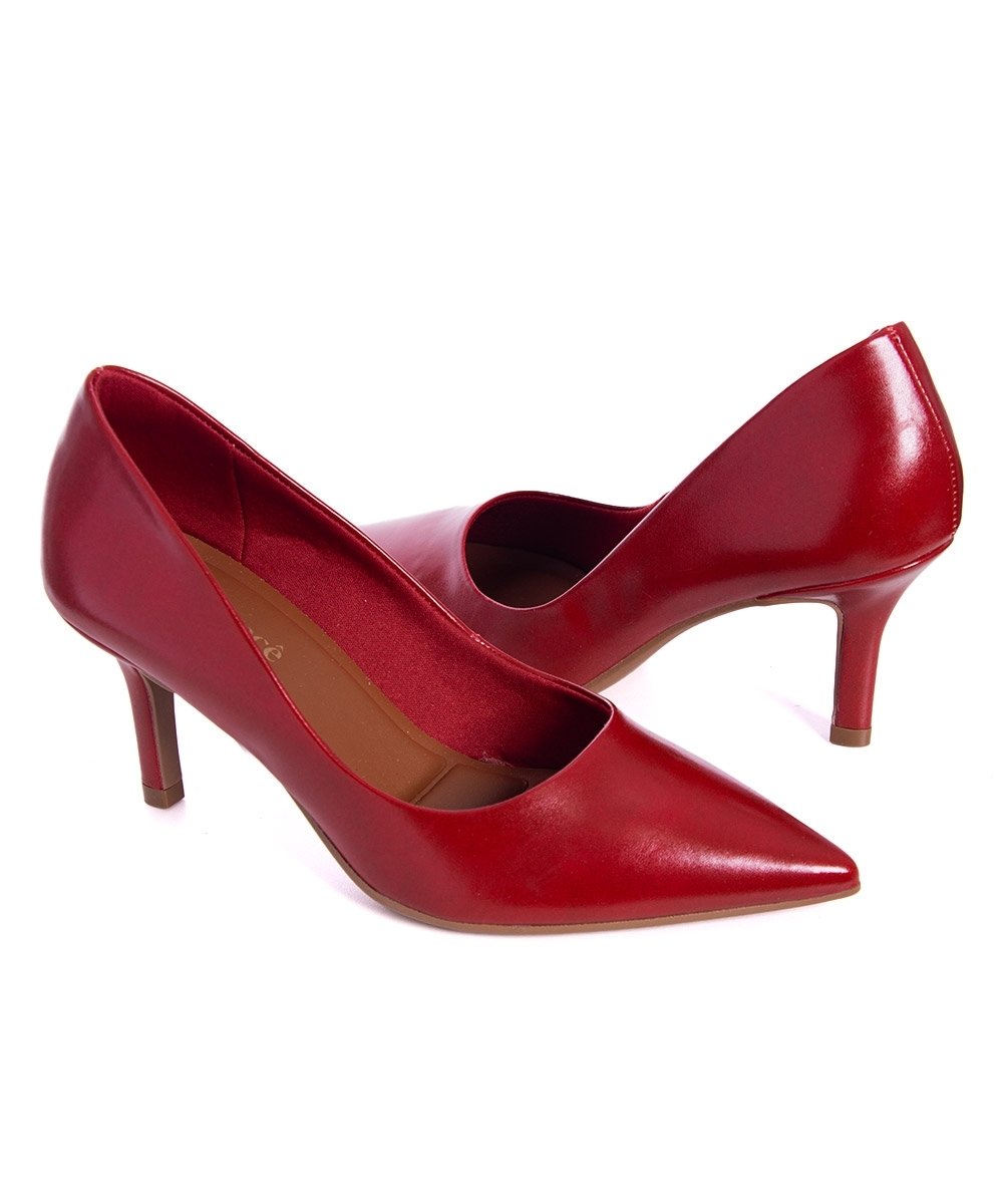 Scarpin Bebecê Salto Médio Fino Vermelho Vermelho 5