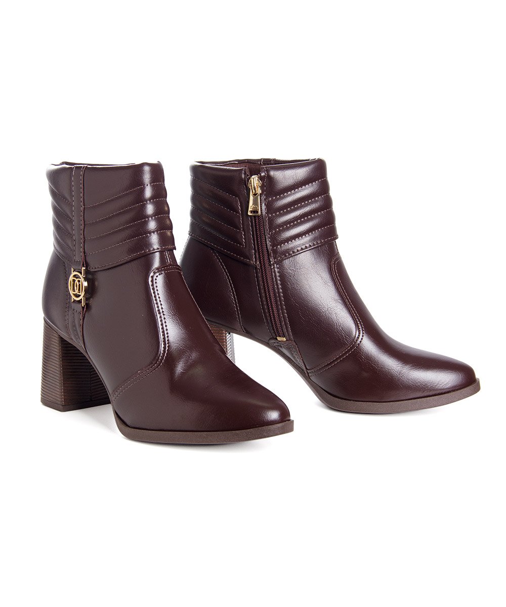 Bota Cano Curto Dakota Salto Médio Café Marrom 4
