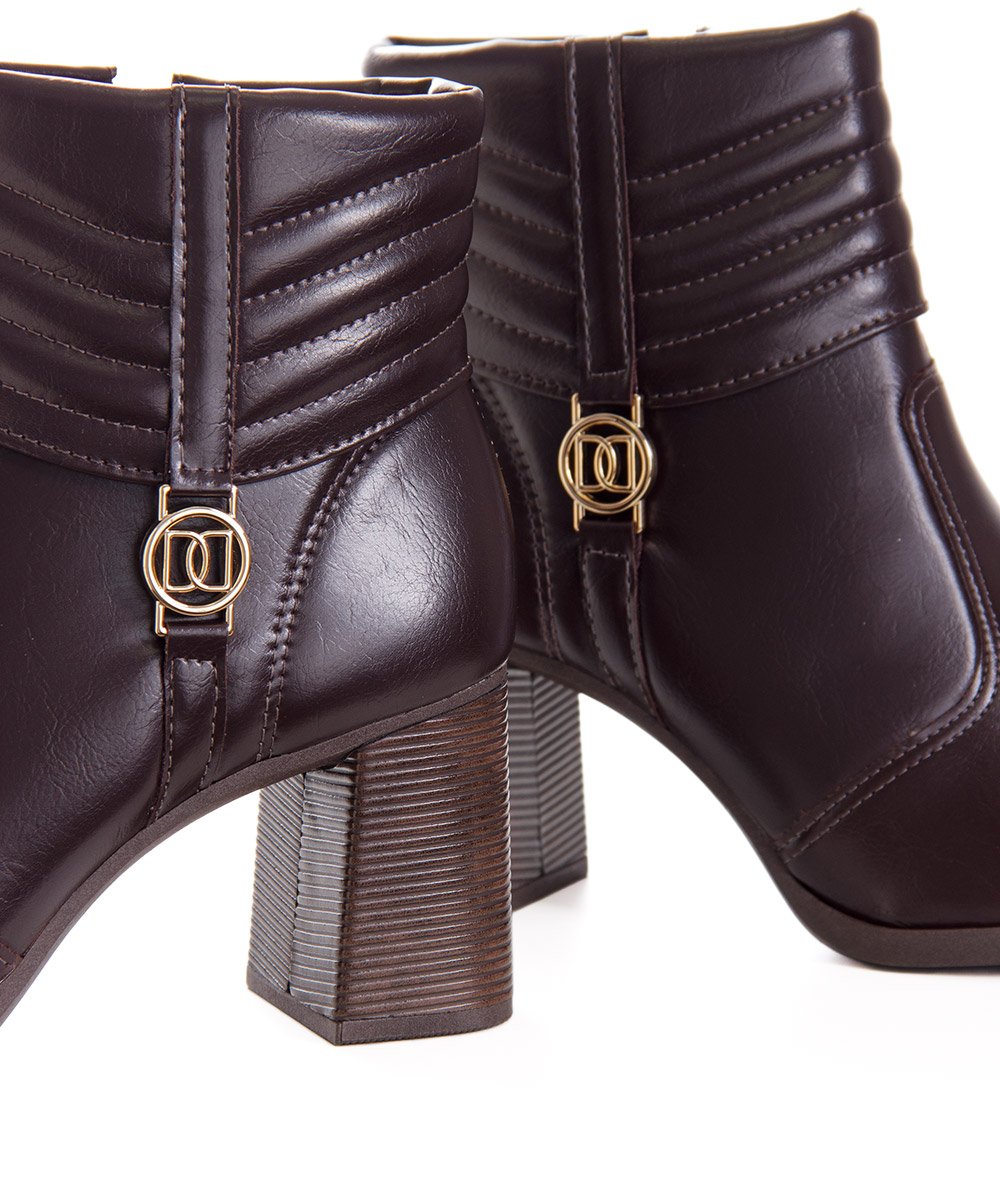 Bota Cano Curto Dakota Salto Médio Café Marrom 6