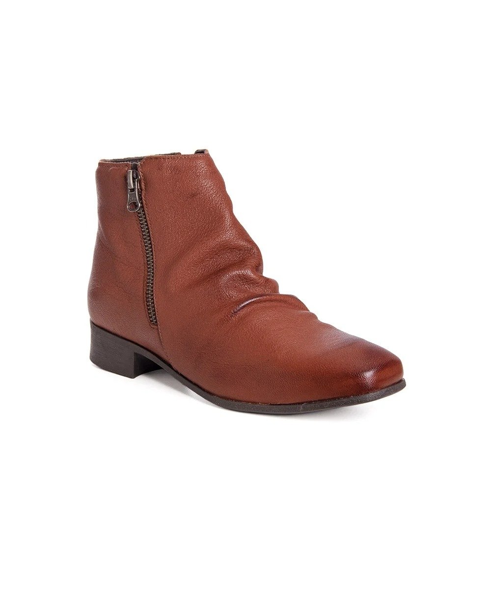 Bota Cano Curto Chamonix Salto Médio Couro Marrom
