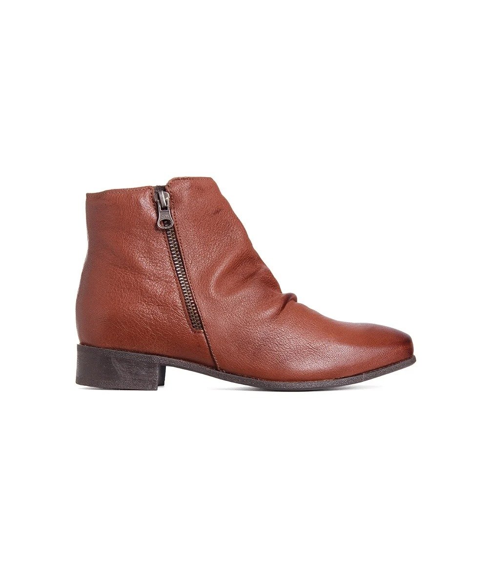 Bota Cano Curto Chamonix Salto Médio Couro Marrom Marrom 4