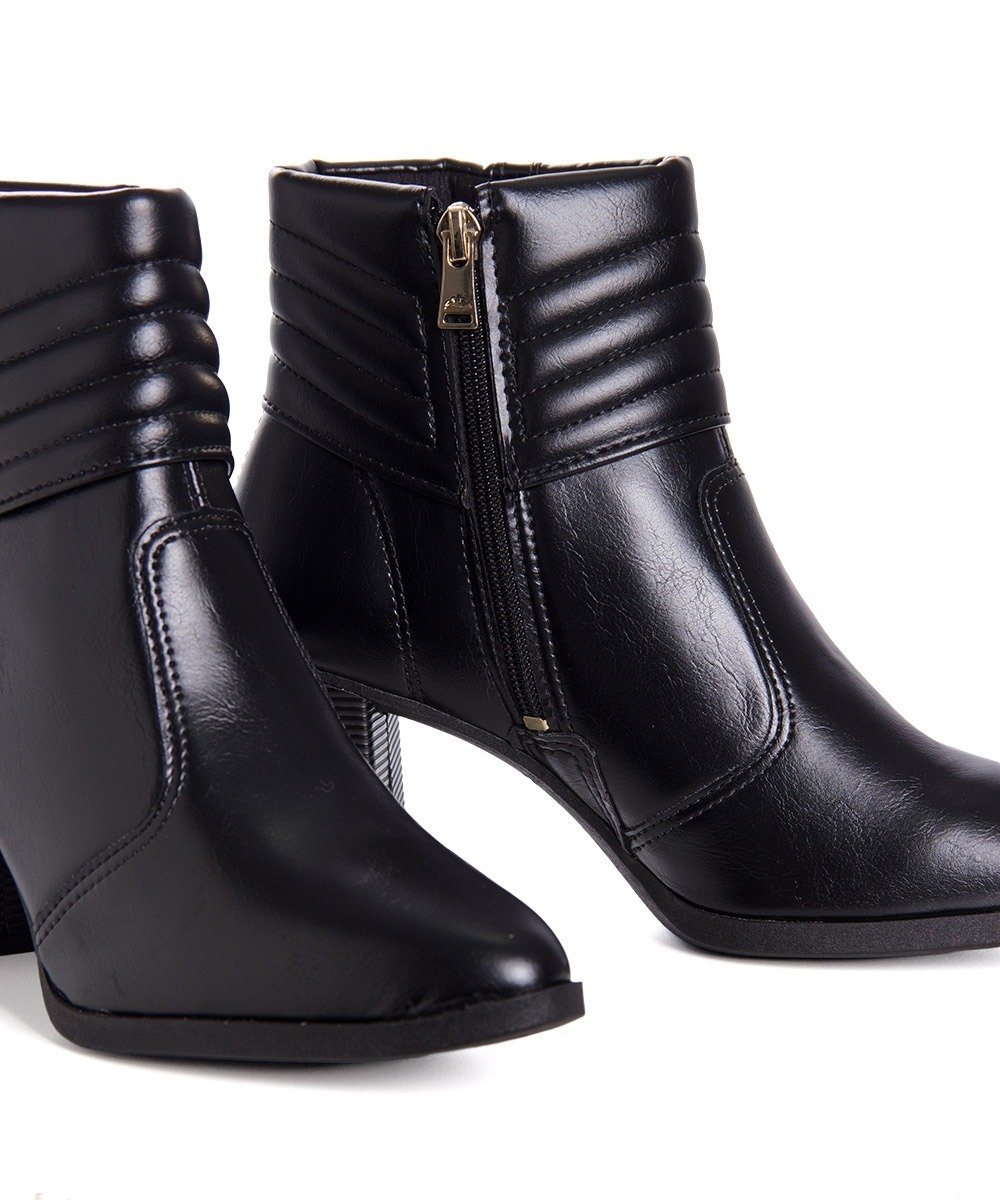 Bota Cano Curto Dakota Salto Médio Preto Preto 2
