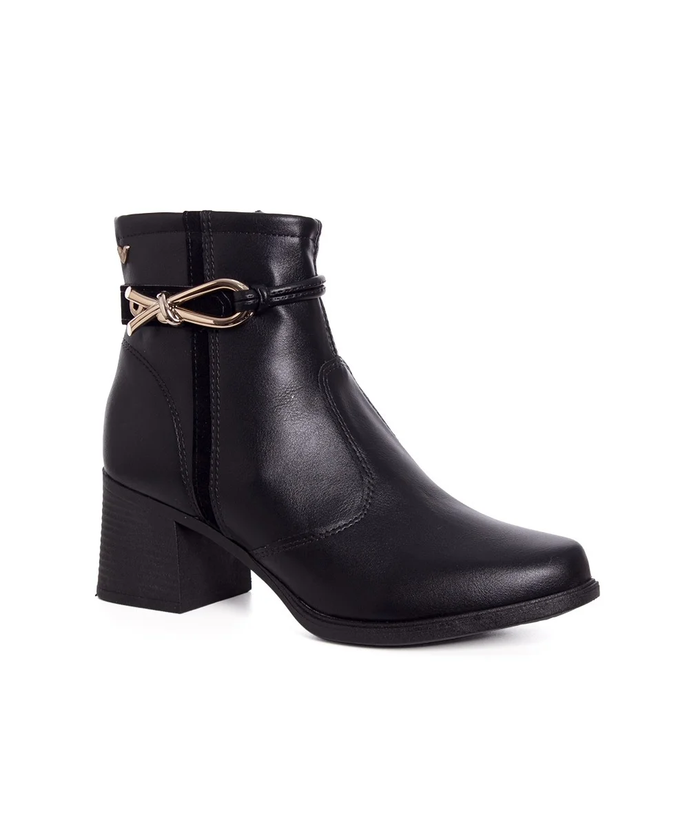 Bota Cano Curto Mississipi Salto Baixo Preto Preto 2