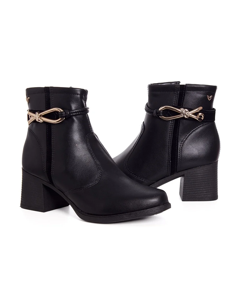 Bota Cano Curto Mississipi Salto Baixo Preto Preto 3