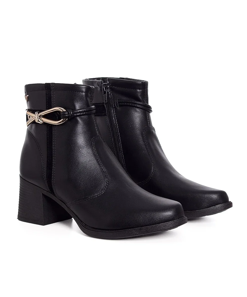 Bota Cano Curto Mississipi Salto Baixo Preto Preto 4