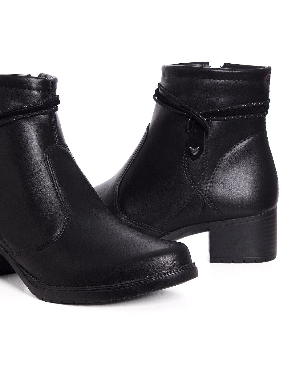 Bota Cano Curto Mississipi Salto Bloco Preto Preto 5